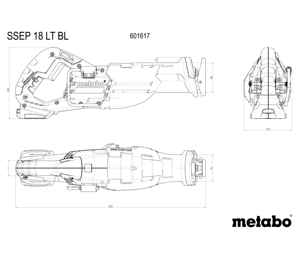 Сабельная пила аккумуляторная METABO SSEP 18 LT BL 18В-6