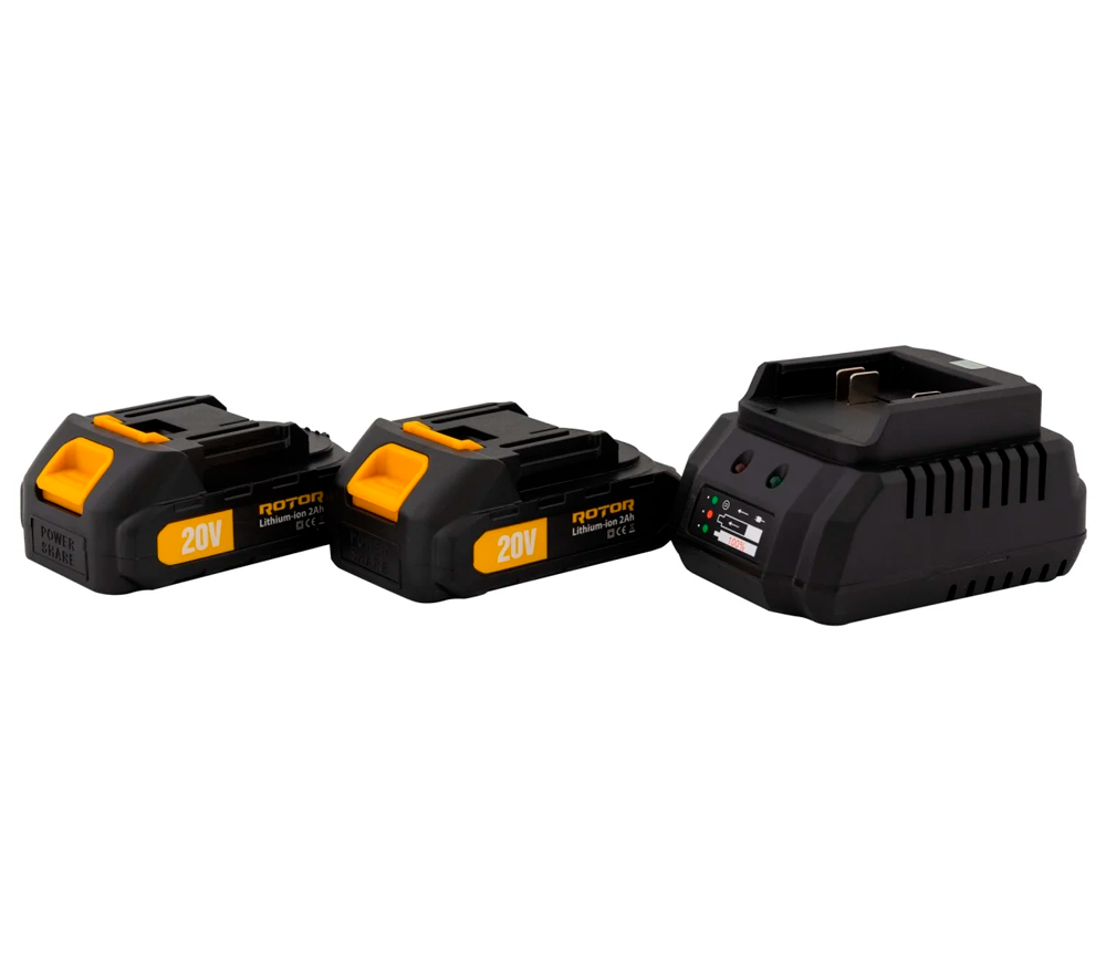 Încărcător cu 2 acumulatoare ROTOR RCB-20V 18V 2A