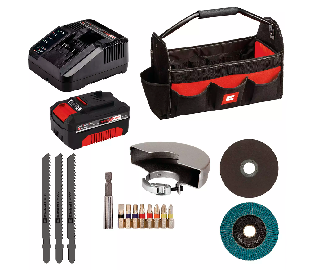 Набор аккумуляторных инструментов EINHELL TE-TK 18/3 Li Kit (JS+CD+AG)-7