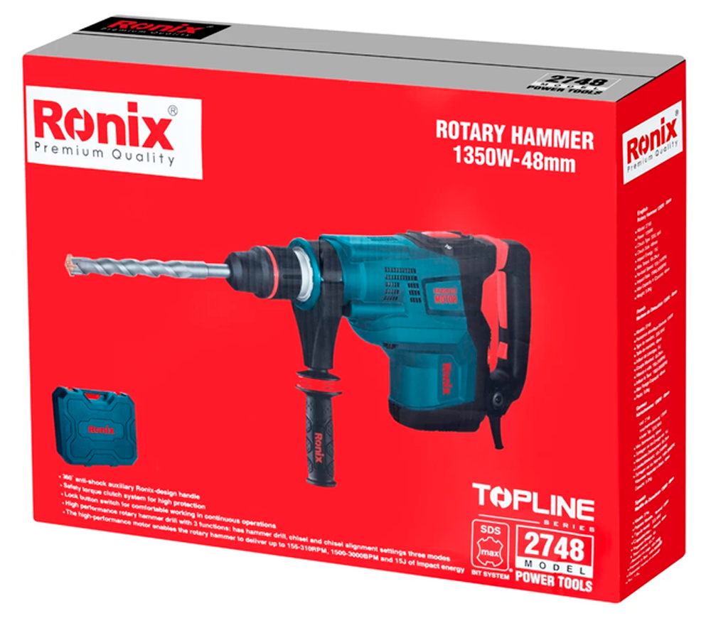 Ciocan rotopercutor RONIX 2748 1350w SDS-Max-12