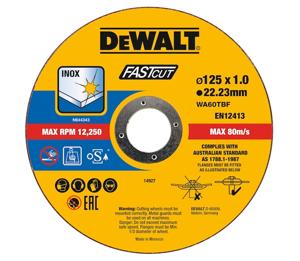 Disc de tăiat abraziv 100buc DEWALT DT20540 125mm 1mm