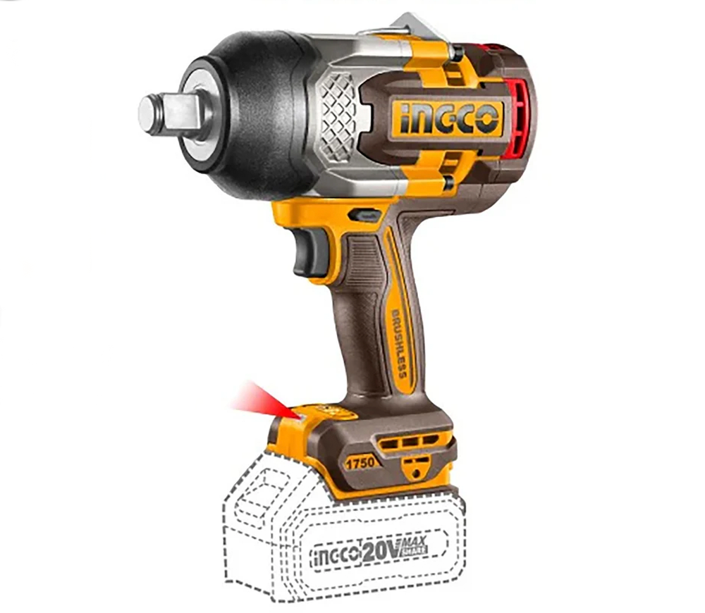 Mașină de înșurubat cu impact cu acumulator (fără bat) INGCO CIWLI201751 20V  2100Nm