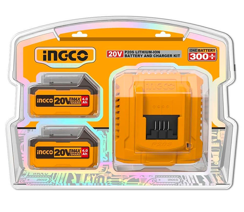 Încărcător cu 2 acumulatoare INGCO FBCPK1424 80w 21V 4A