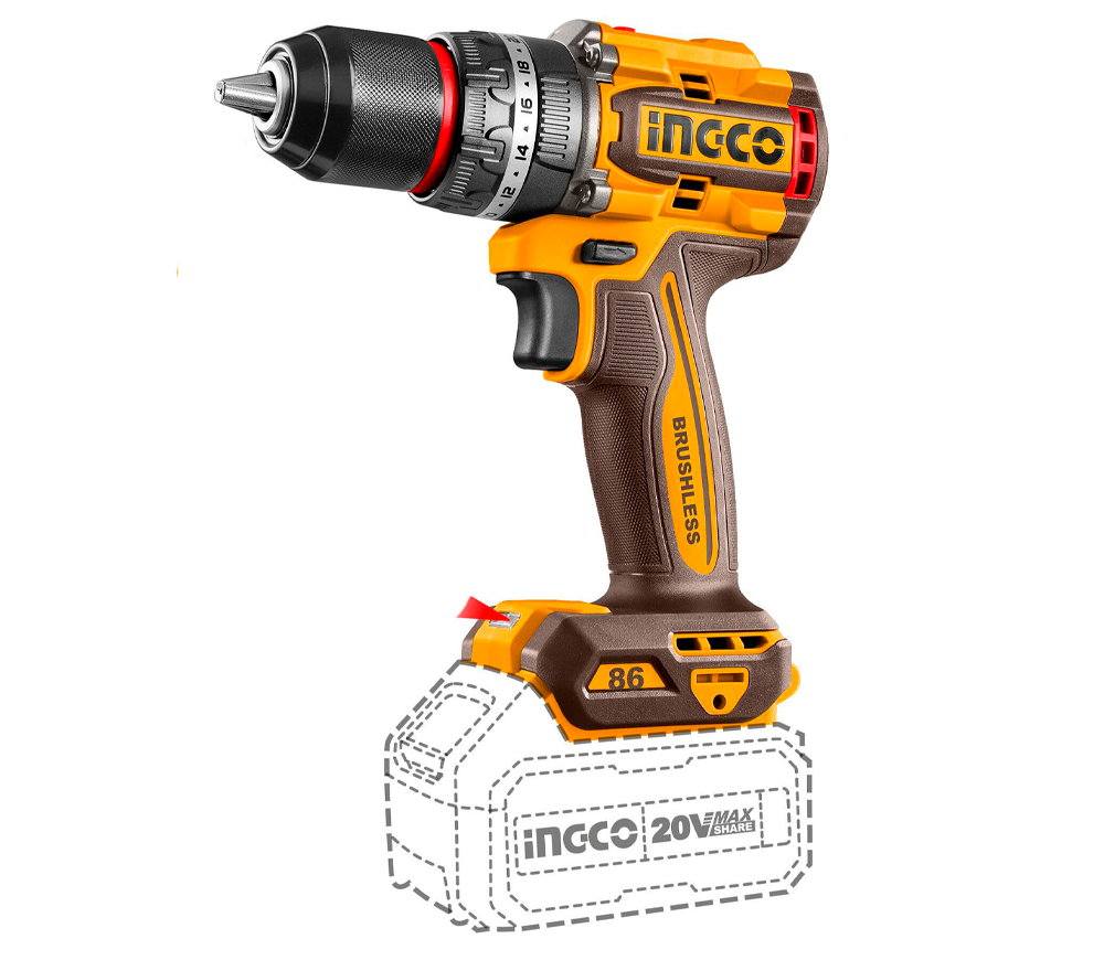 Mașină de înșurubat cu impact cu acumulator INGCO CIDLI20868 20V 2/4Ah