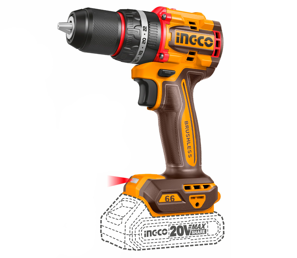 Mașină de înșurubat cu percuție cu acum. INGCO CIDLI20668 20V 2Ah