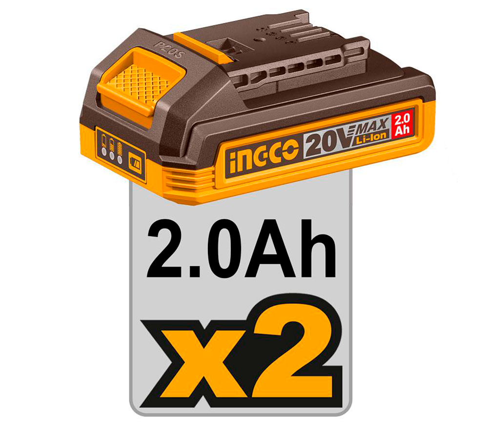Винтовёрт аккумуляторный ударный INGCO CIRLI2028 20В 2Ач-6