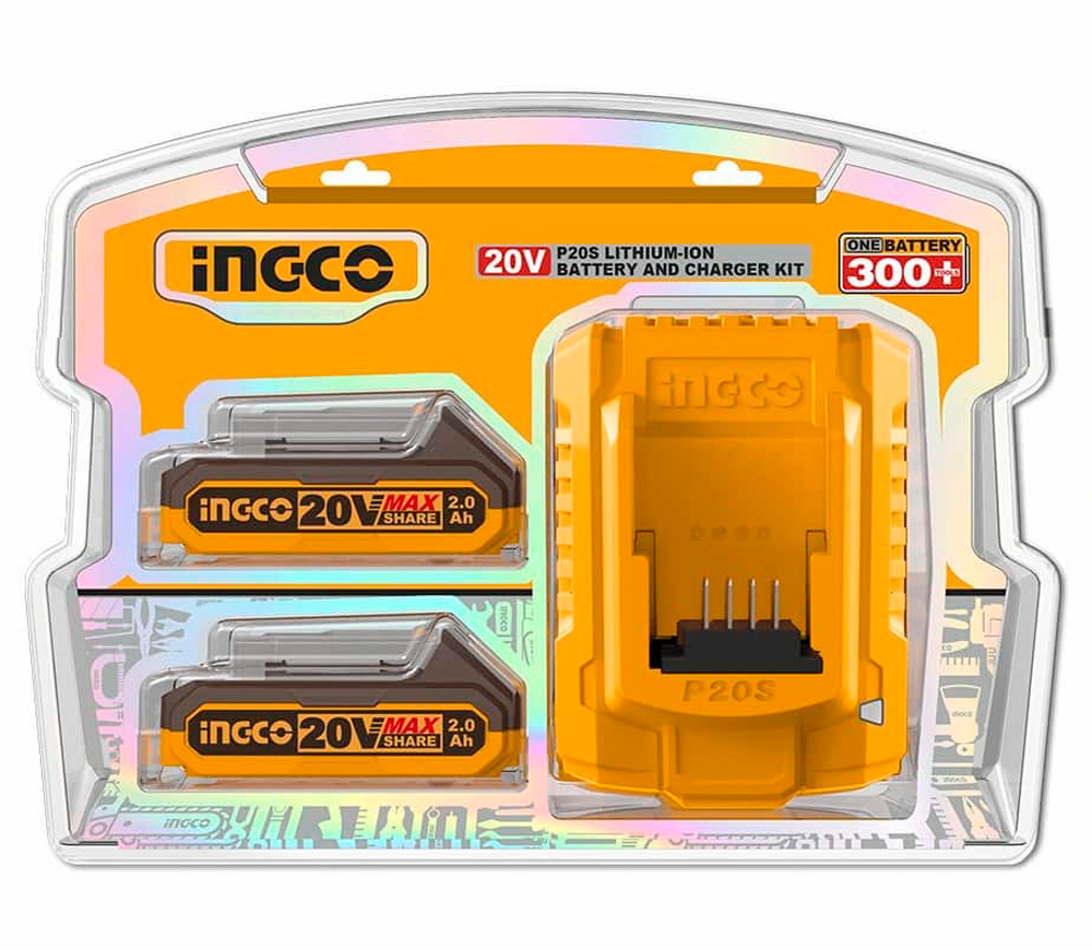 Încărcător cu 2 acumulatoare INGCO FBCPK1222 45w 21V 2A