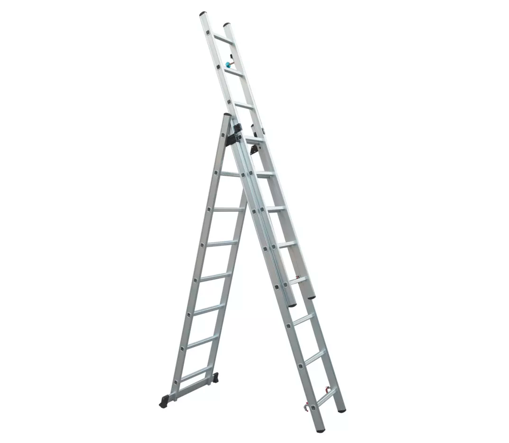 Scară cu trei tronșoane HOTECHE 480117 4.1m 150kg