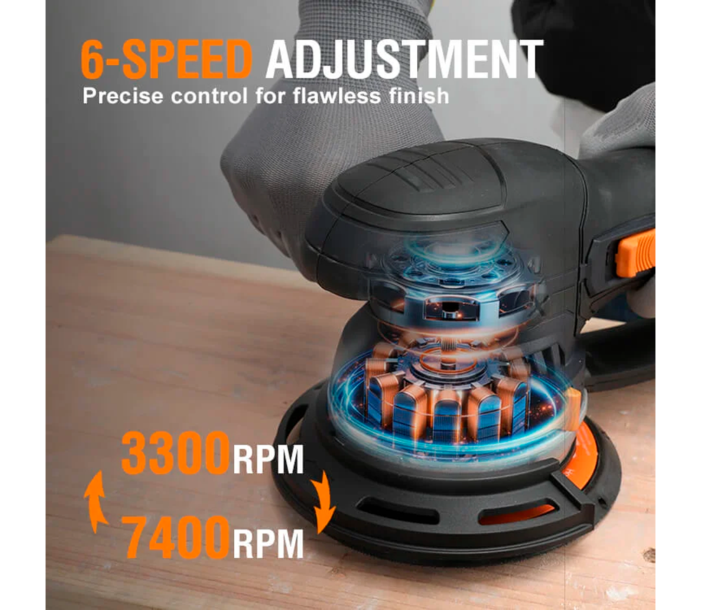 Mașină de șlefuit excentrică MAXXT MDMS800 800w 150mm-7