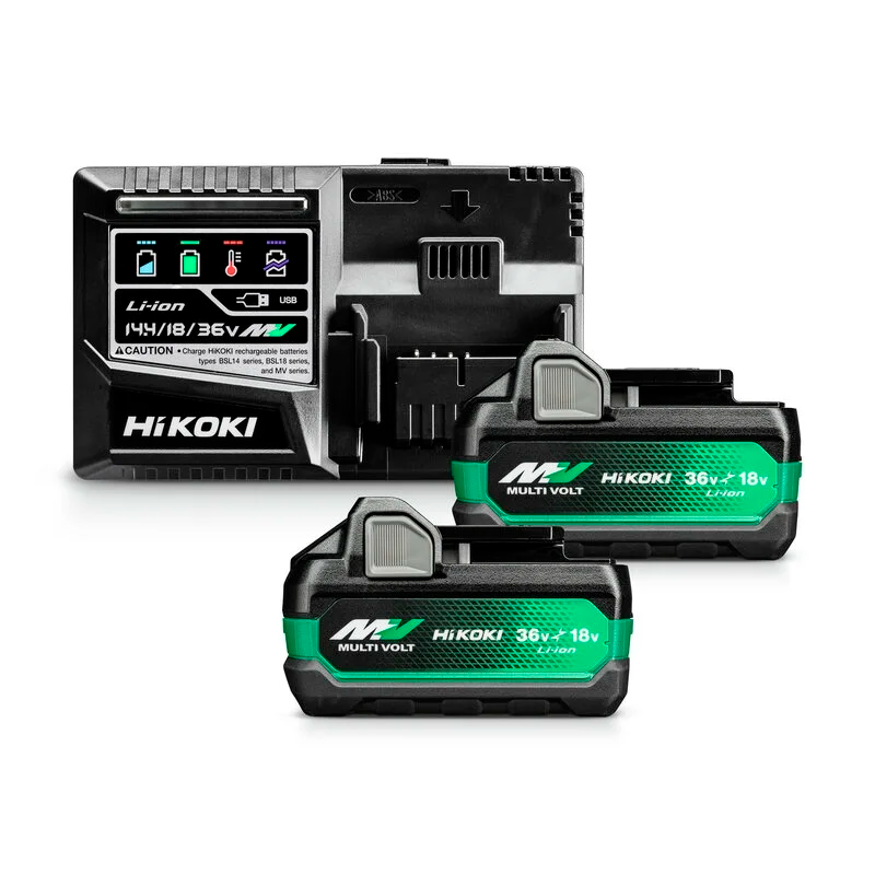 Încărcător  cu 2 acumulatoare HIKOKI UC18YSL3WHZ 195w 18-36V 8A