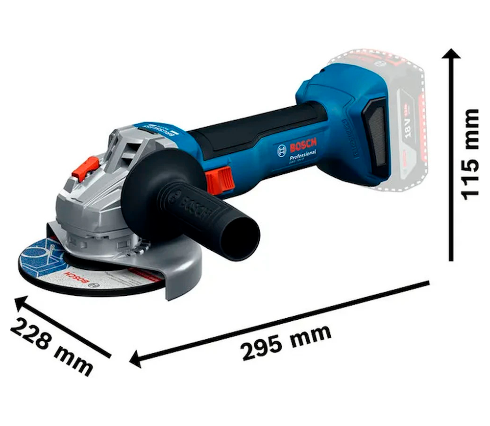 Угловая шлифмашина аккумуляторная BOSCH GWS 18V-8 125мм 18В 4Ач-3