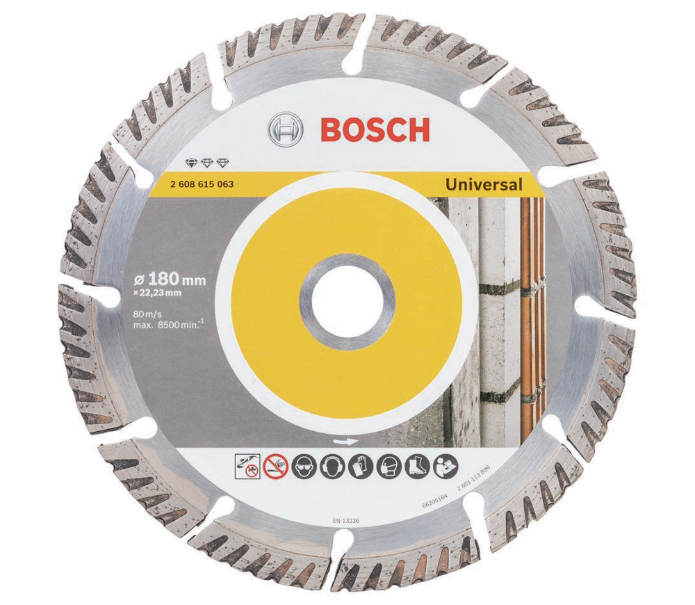 Disc de tăiat cu diamant BOSCH Standard for Universal 180mm Segmentat Beton/Cărămidă