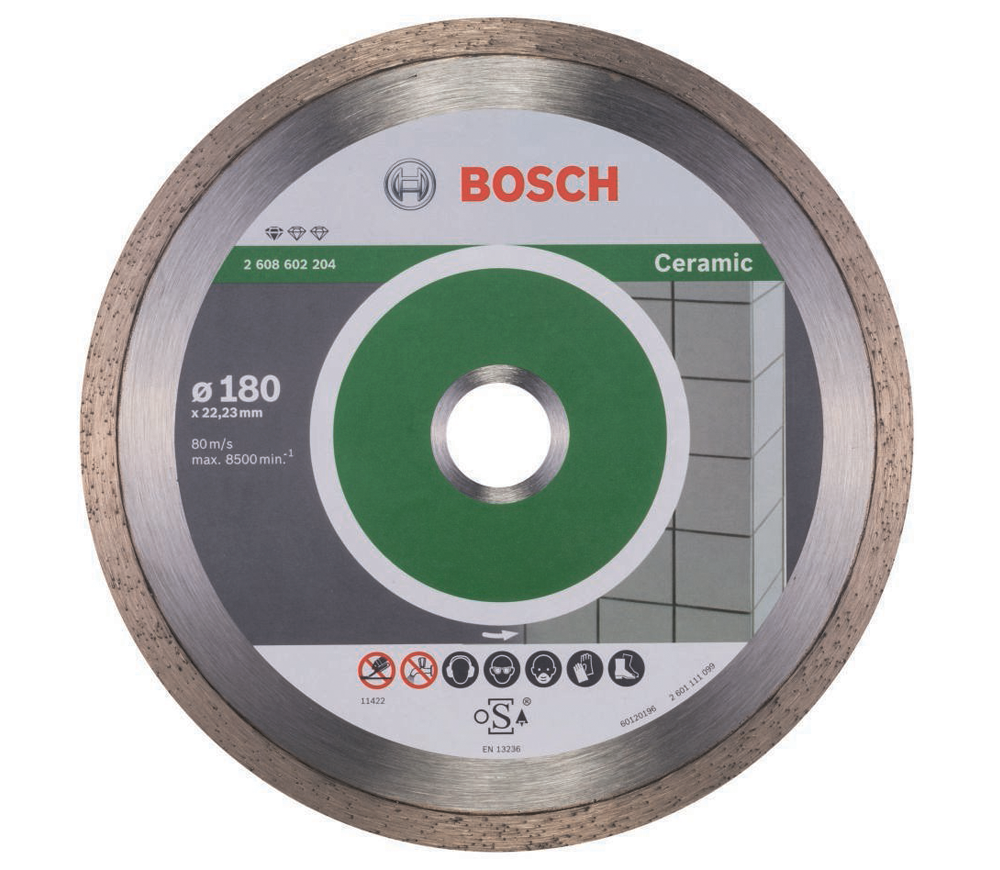 Disc de tăiat cu diamant BOSCH Standard for Ceramic 180mm Solid Ceramică/Gresie/Marmură