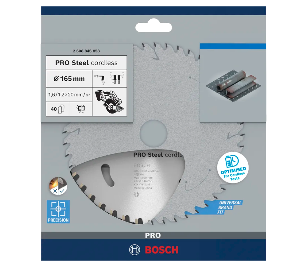 Disc pentru fierastrau electric BOSCH PRO Steel (Cordless) 165mm 1.6mm Metal-2