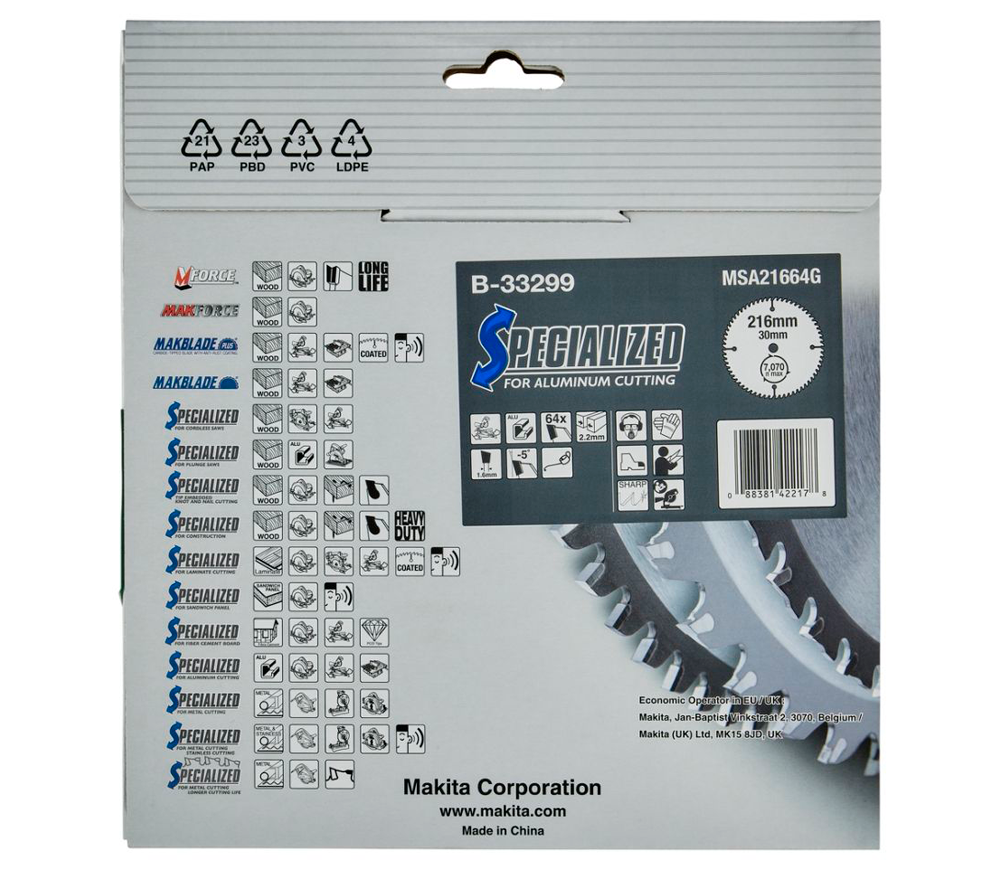 Disc pentru fierastrau electric MAKITA B-33249 216mm 2.2mm Panouri sandwich-5