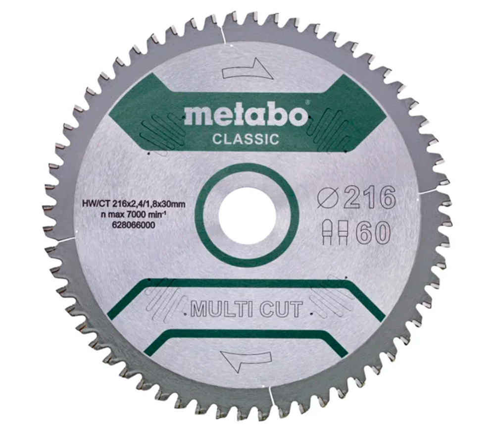 Disc pentru fierastrau electric METABO Multi CUT Pro 216x30 Z60 FZ/TZ 5 254mm 1.8mm Universal