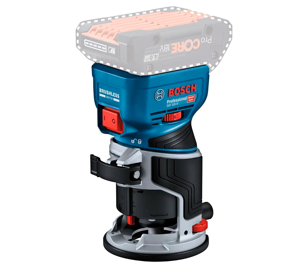 Mașină de frezat cu acumulator BOSCH GKF 18V-8 (Solo) 18V