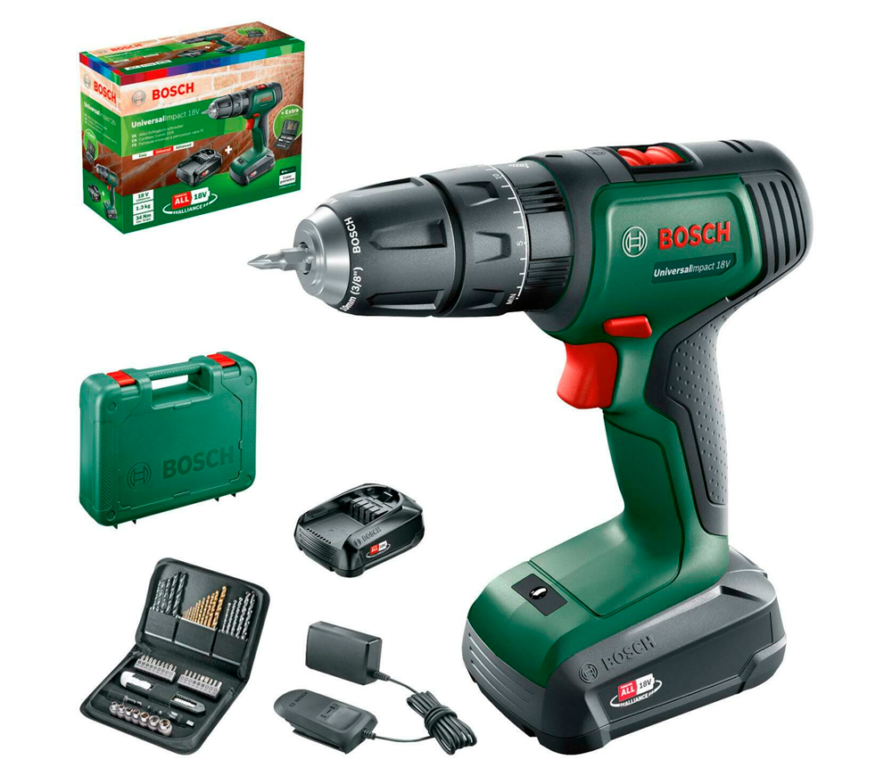 Шуруповёрт аккумуляторный ударный BOSCH UniversalImpact 18В 1.5Ач