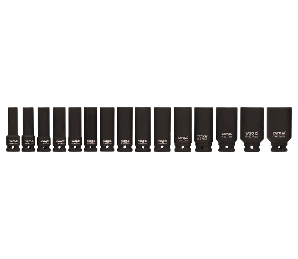 Set capete tubulare de impact lungi YATO YT1055 10-32 mm-2