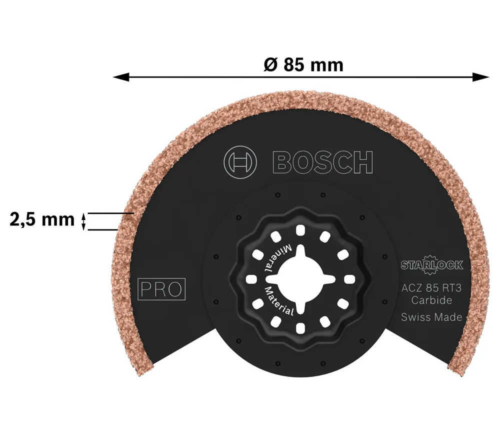 Сегментированное пильное полотно BOSCH ACZ 85 RT3 Starlock 85мм Керамика-3