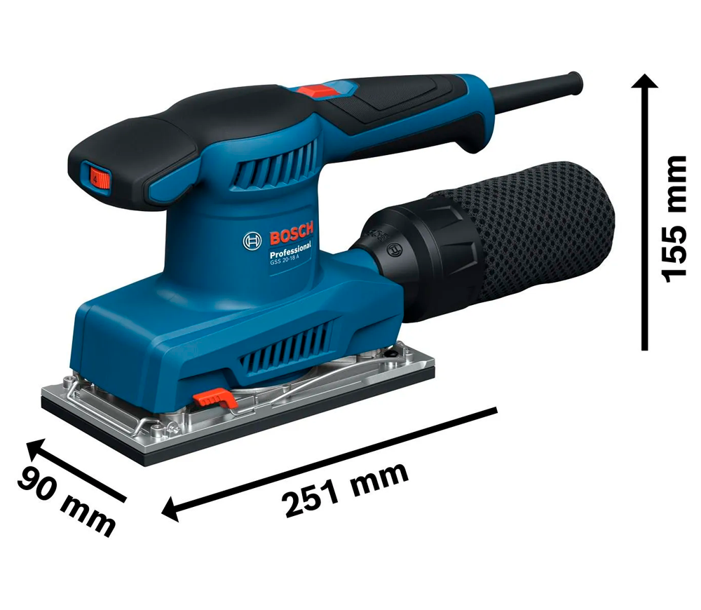 Mașină de șlefuit cu vibrații BOSCH GSS 20-18 A Professional 200w-8