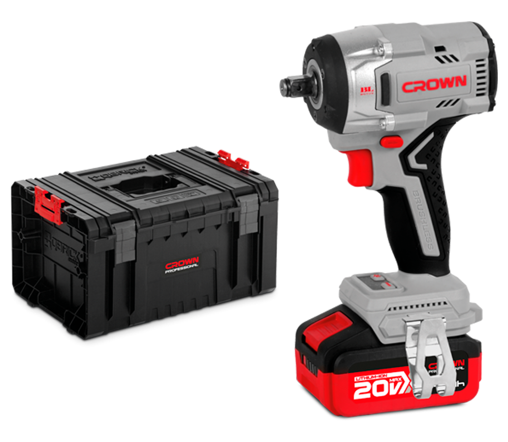 Mașină de înșurubat cu impact cu acumulator CROWN CT22062HX-5 IMC 20V 5Ah 550Nm