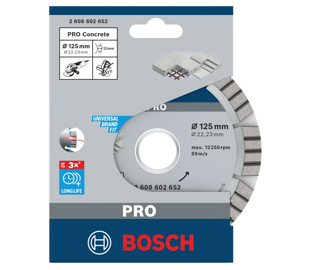 Disc de tăiat cu diamant BOSCH Best for Concrete 125mm Segmentat Beton/Cărămidă-2