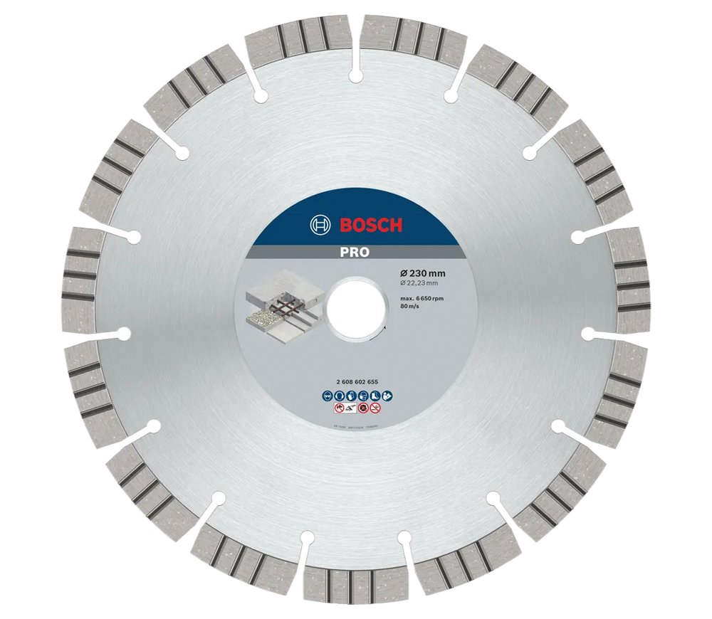 Disc de tăiat cu diamant BOSCH Best for Concrete 230mm Segmentat Beton/Piatră