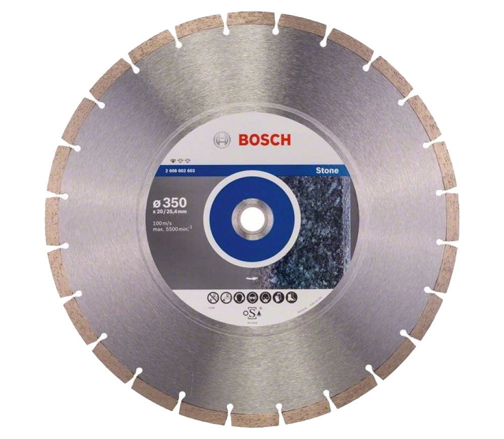 Disc de tăiat cu diamant BOSCH Standard for Stone 350mm Segmentat Beton/Piatră