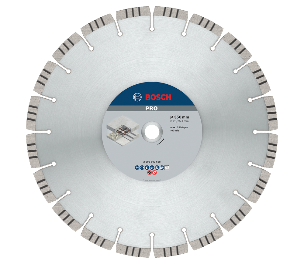 Disc de tăiat cu diamant BOSCH Best for Concrete 350mm Segmentat Beton/Piatră/Cărămidă