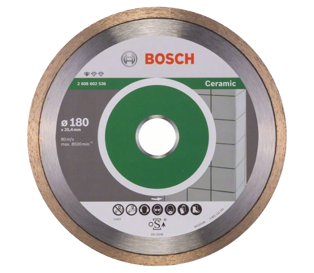 Disc de tăiat cu diamant BOSCH Standard for Ceramic 180mm Solid Ceramică/Marmura/Granit