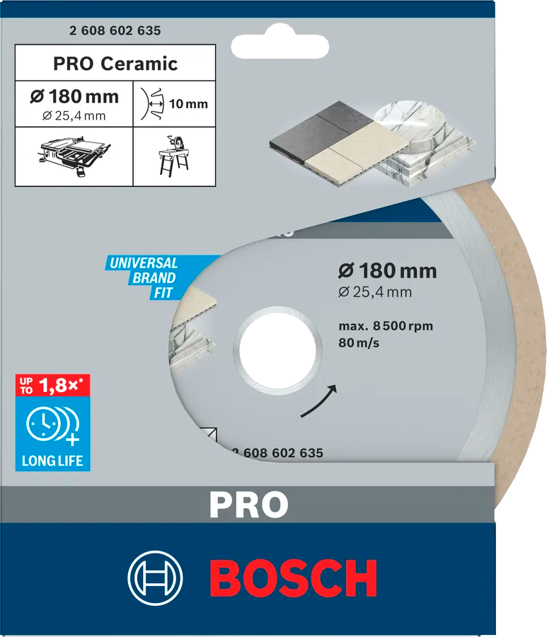 Disc de tăiat cu diamant BOSCH Best for Ceramic 180mm Solid Ceramică/Marmura/Granit-2