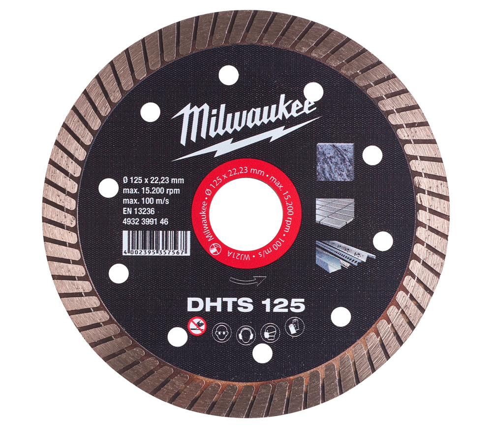 Disc de tăiat cu diamant MILWAUKEE DHTS 125mm Turbo Ceramică/Marmura/Granit