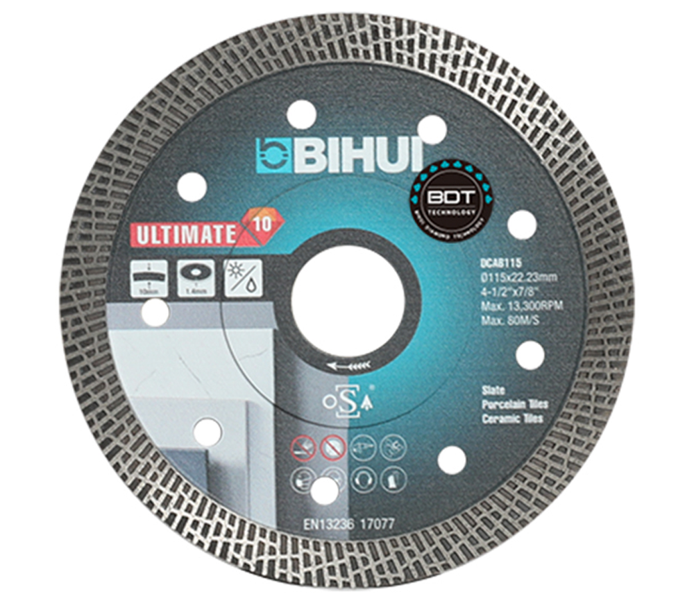 Disc de tăiat cu diamant BIHUI DCAB115 115mm Turbo Ceramică/Marmura/Granit