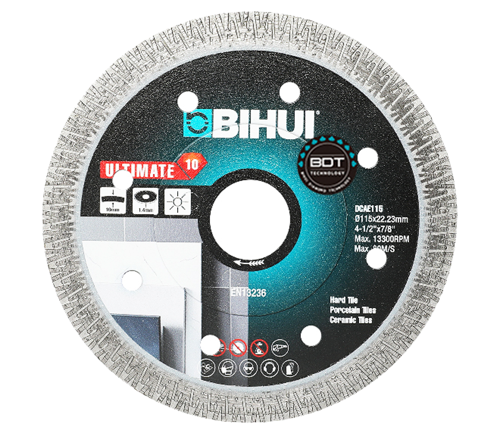 Disc de tăiat cu diamant BIHUI DCAE115 115mm Turbo Ceramică/Marmura/Granit