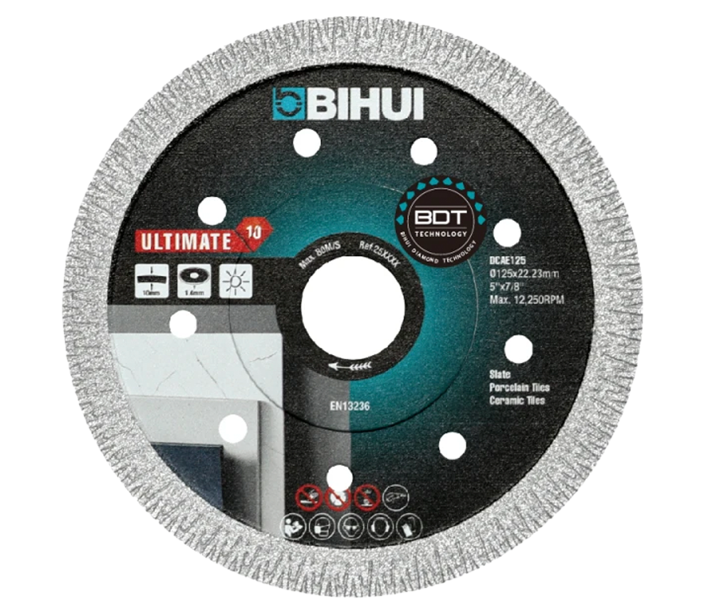 Disc de tăiat cu diamant BIHUI DCAE125 125mm Turbo Ceramică/Marmura/Granit