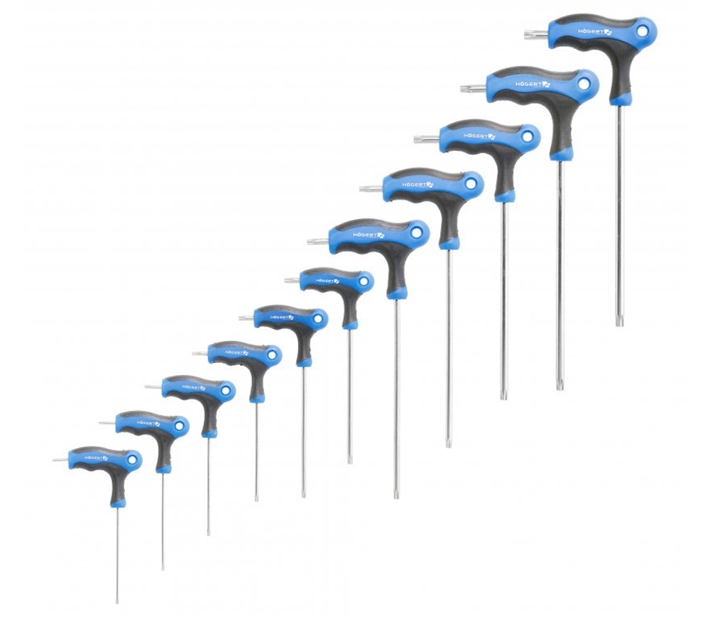 Set chei Torx Security tip „T” 10 piese HOEGERT HT1W881