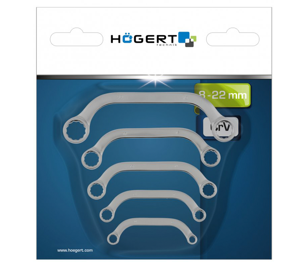 Набор накидных ключей типа «C» HOEGERT HT1W599 8-22мм-2