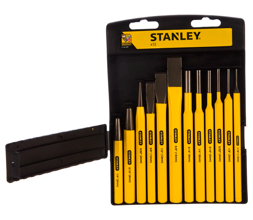 Set dălți și punctatoare 12 buc. STANLEY 4-18-299 8-16mm-2