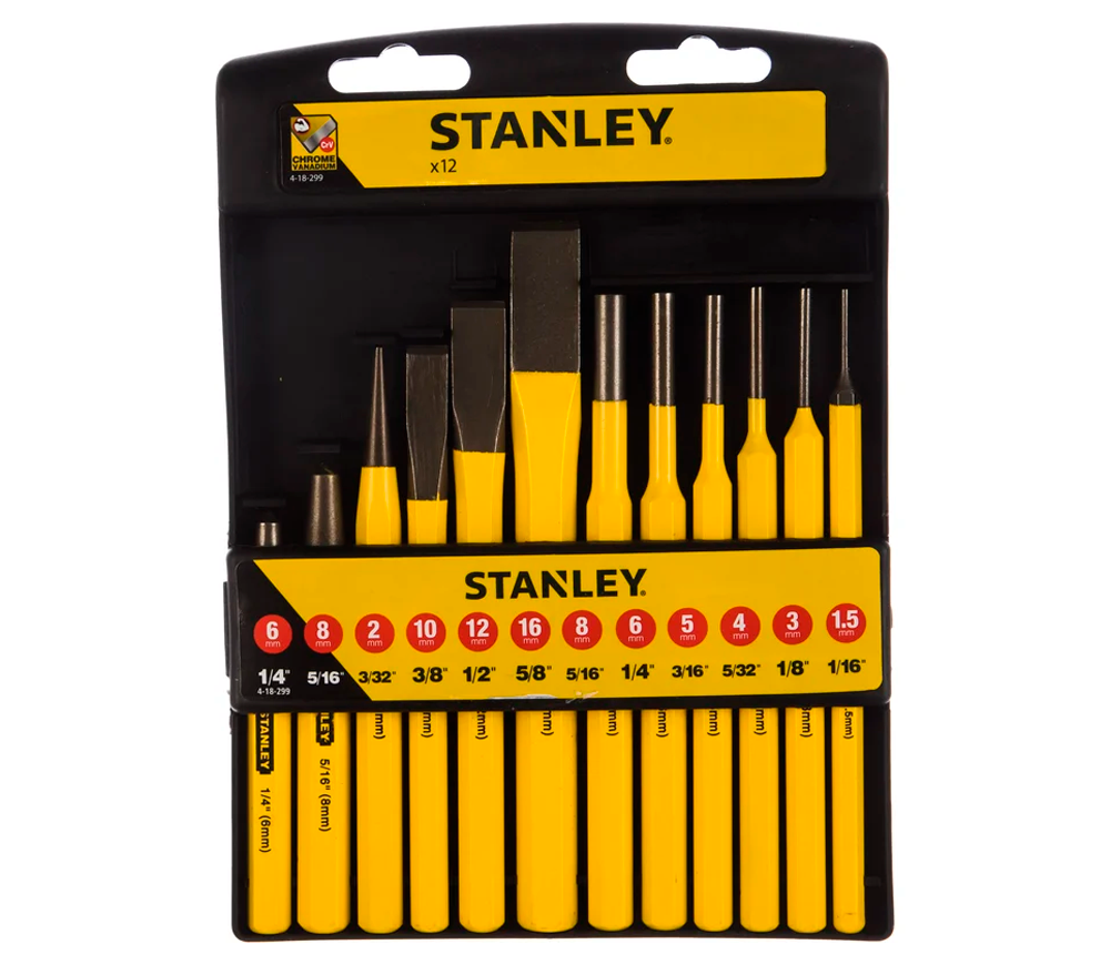 Set dălți și punctatoare 12 buc. STANLEY 4-18-299 8-16mm