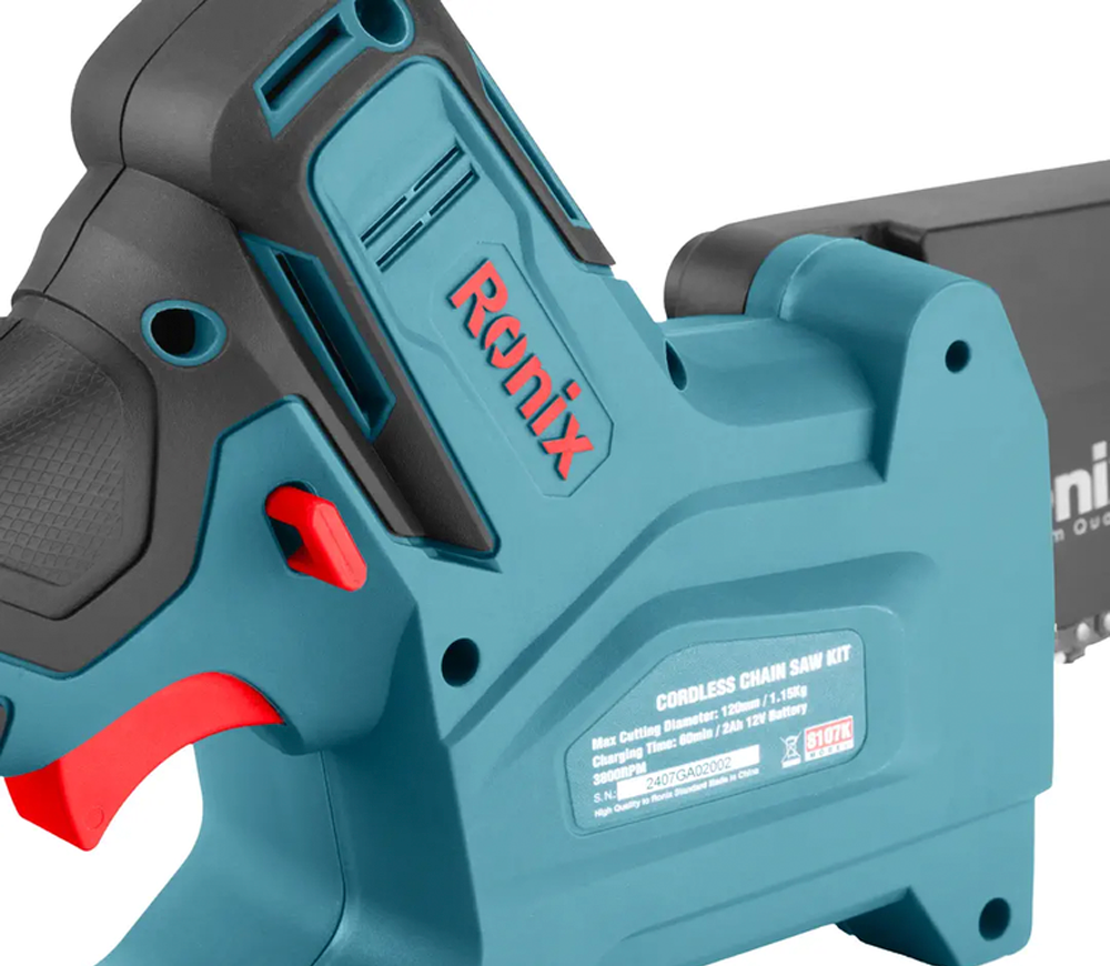 Fierăstrău cu lanț cu acumulator RONIX 8107K 150mm 12V 2Ah-6