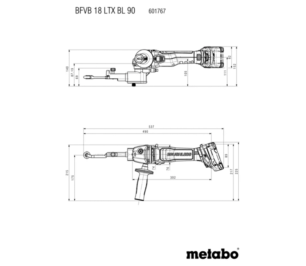 Mașină de șlefuit cu bandă fără fir (fără bat) METABO BFVB 18 LTX BL 90 18V-6