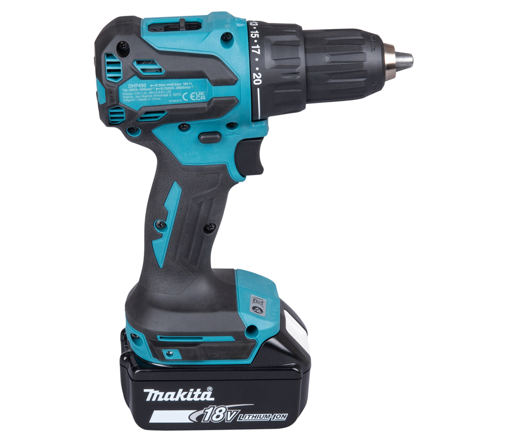 Mașină de înșurubat cu percuție cu acum. MAKITA DHP490WVE 18V 2Ah-6
