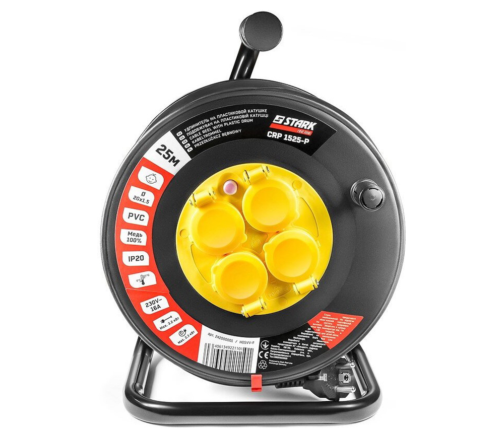 Удлинитель на катушке 25м STARK CRP 1525-P-2