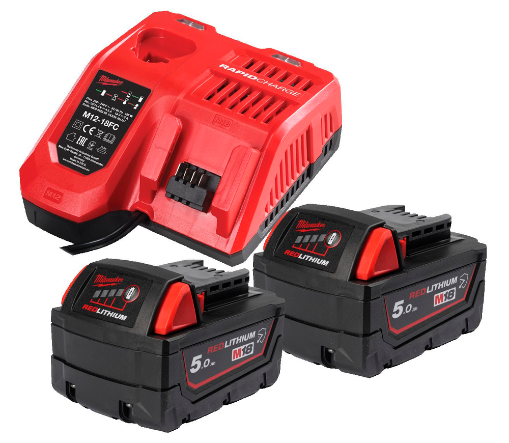 Încărcător cu 2 acumulatoare MILWAUKEE M18 NRGCR-502 95w 18V 4.5A