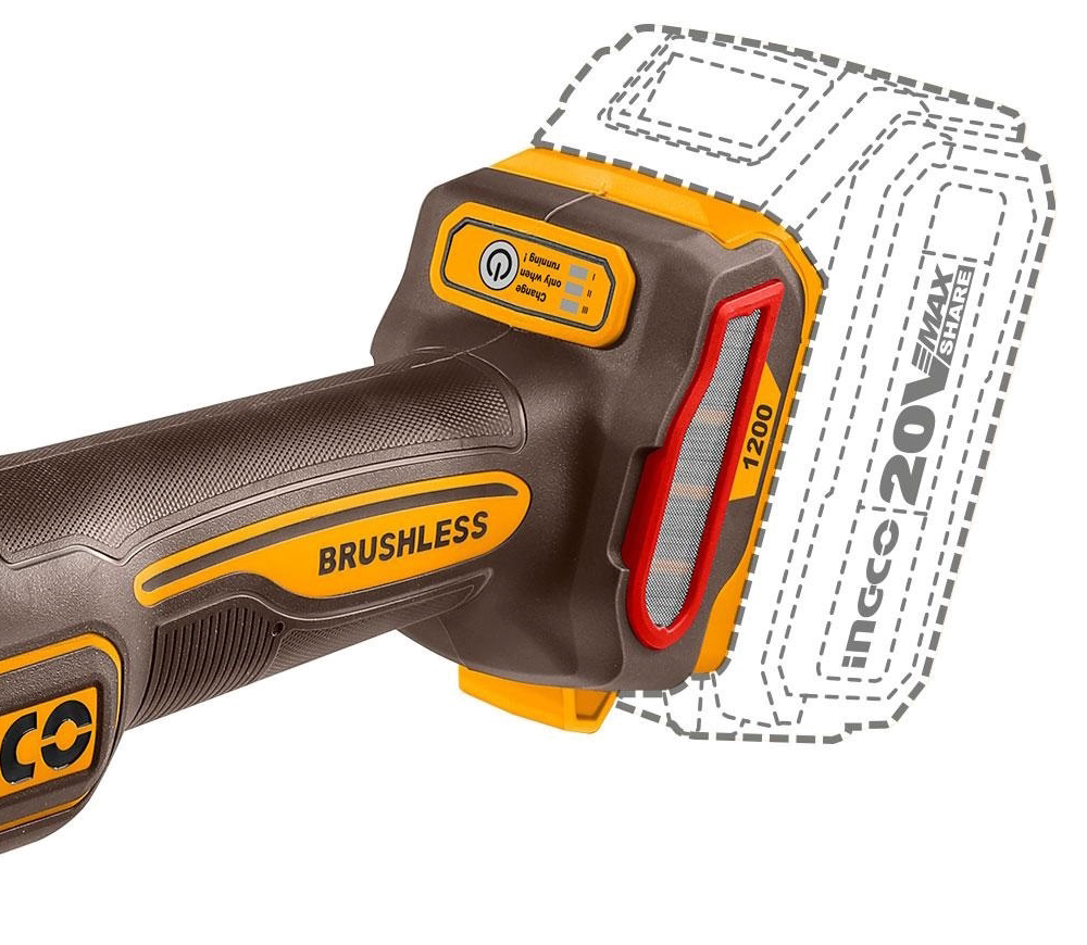 Polizor unghiular cu acumulator (fara bat) INGCO CAGLI221153 115mm 20V-4