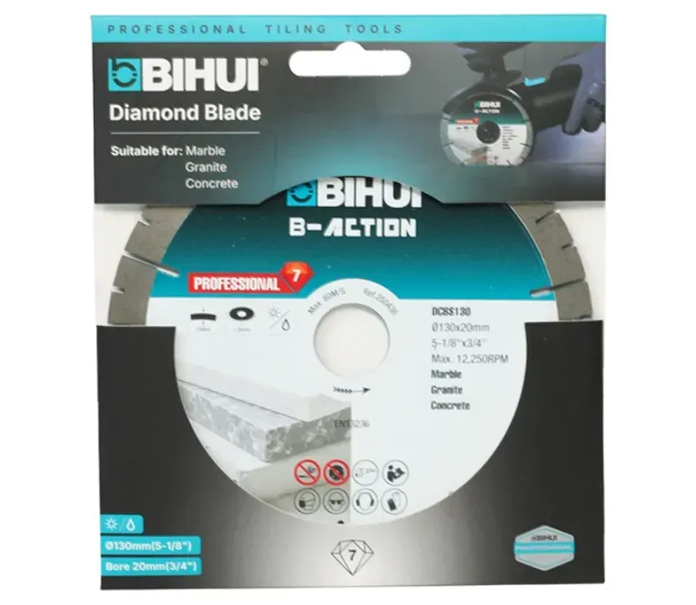 Disc de tăiat cu diamant BIHUI DCBS130 130mm Segmentat Ceramică/Marmura/Granit-2