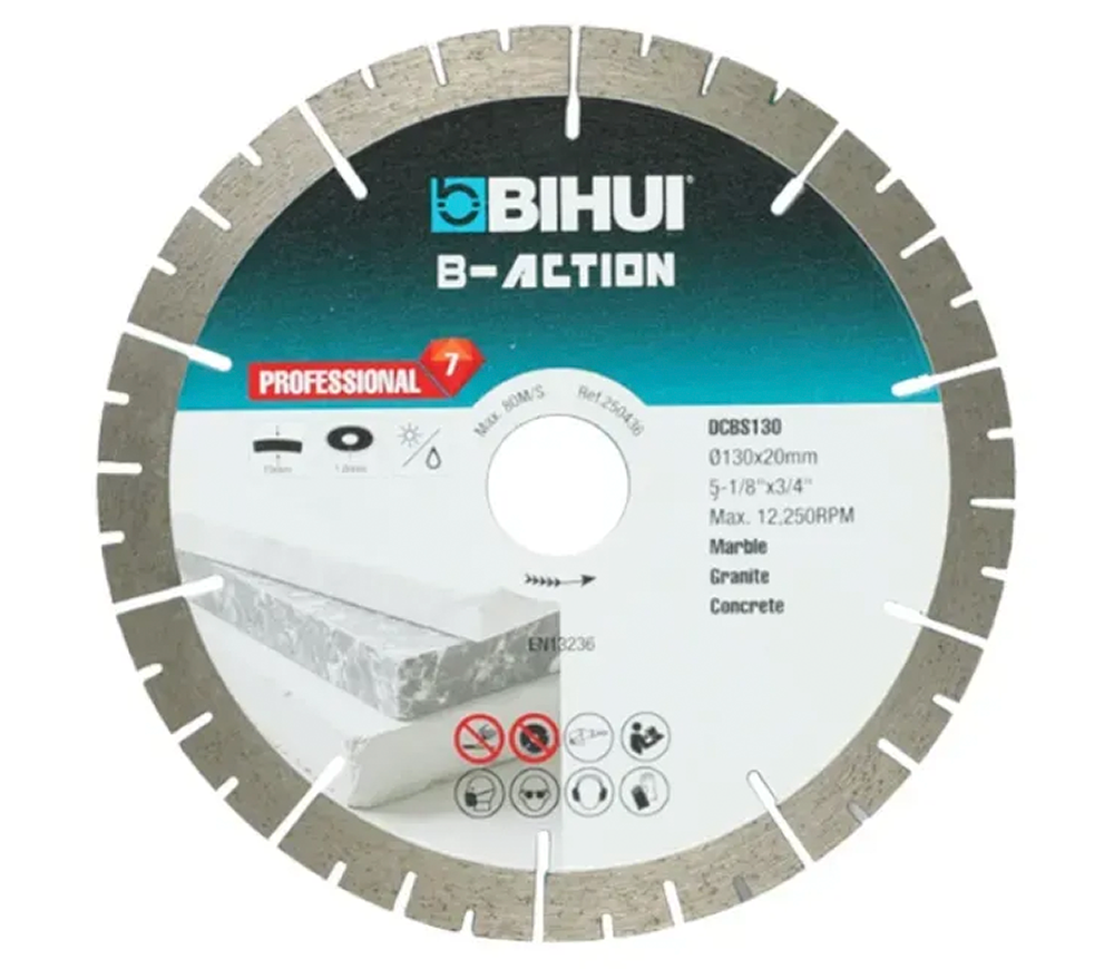 Disc de tăiat cu diamant BIHUI DCBS130 130mm Segmentat Ceramică/Marmura/Granit