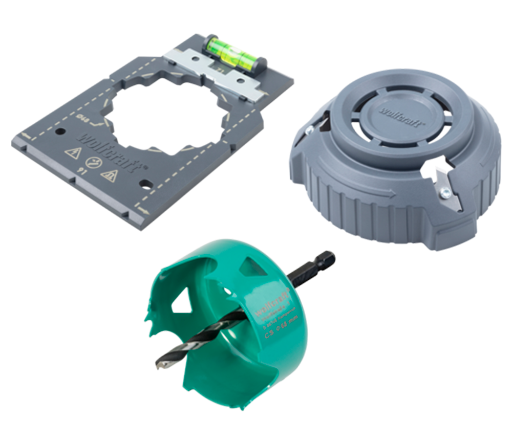 Set instalare doze gips-carton Wolfcraft Success 68mm