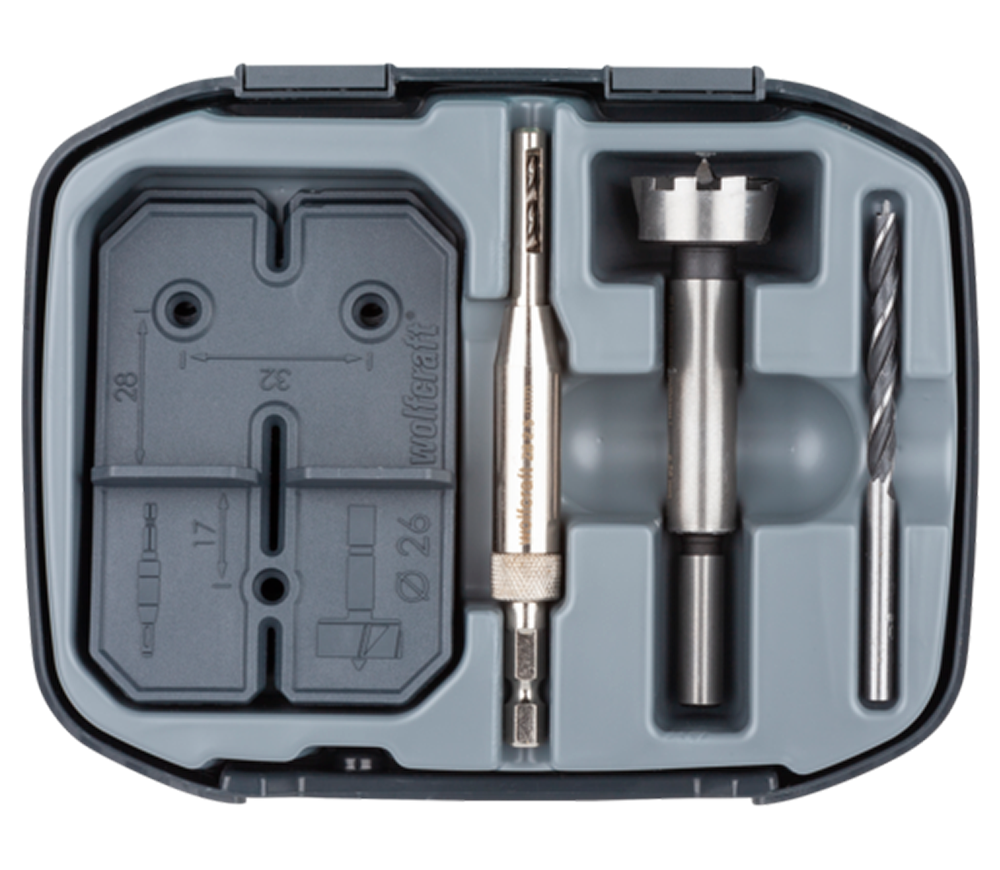 Set instalare balamale Wolfcraft 4655000 5/26mm Oțel-3